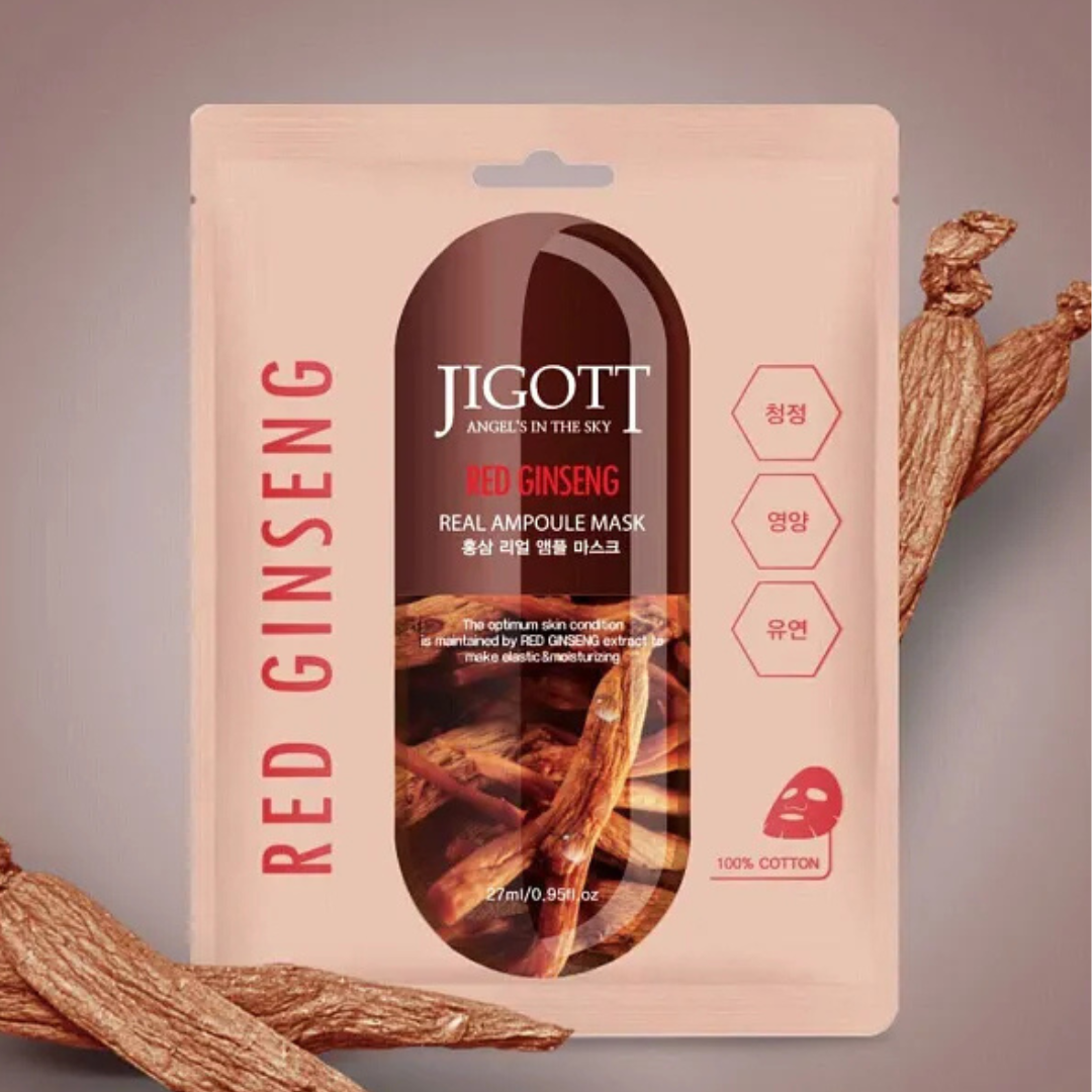 Jigott Red Ginseng Real Ampoule Sheet Mask 27ml