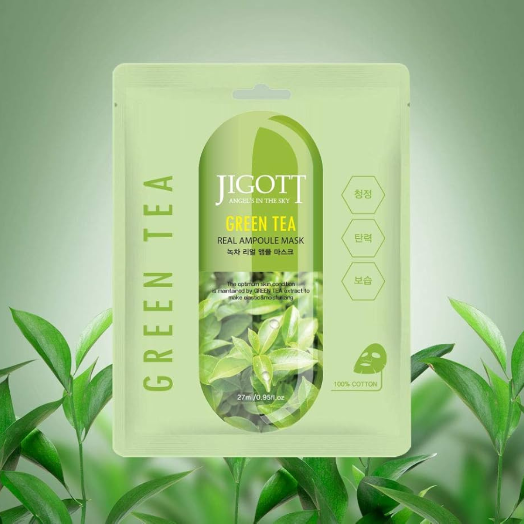 Jigott Green Tea Real Ampoule Sheet Mask 27ml