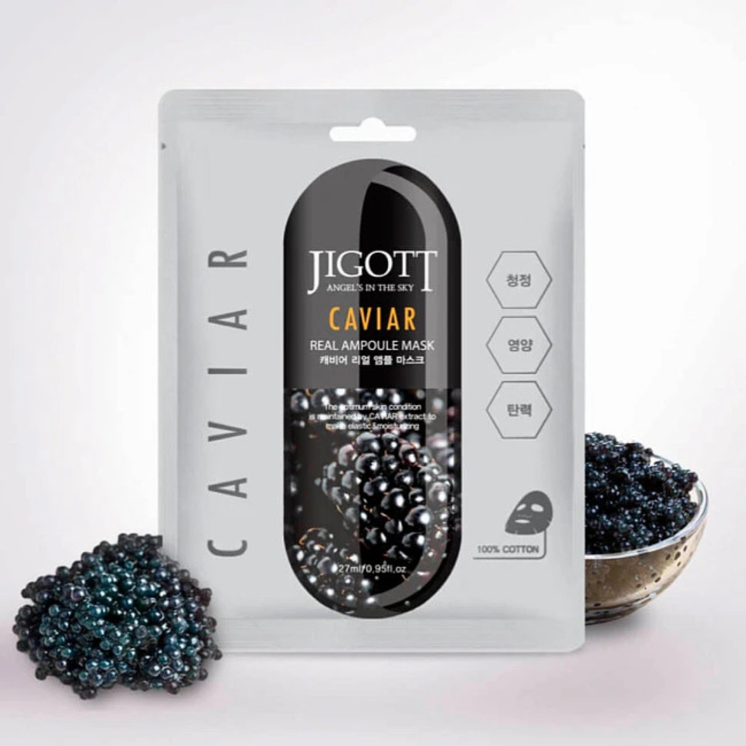 Jigott Caviar Real Ampoule Sheet Mask 27ml