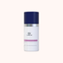 Skincare bottle with blue cap and white body on a white background