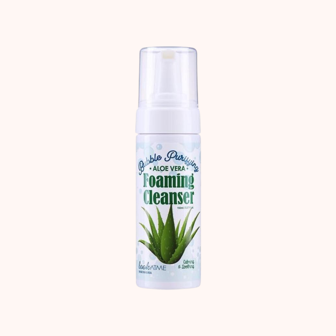 Bottle of Look At Me Bubble Purifying Foaming Cleanser with Aloe Vera, 150ml.
