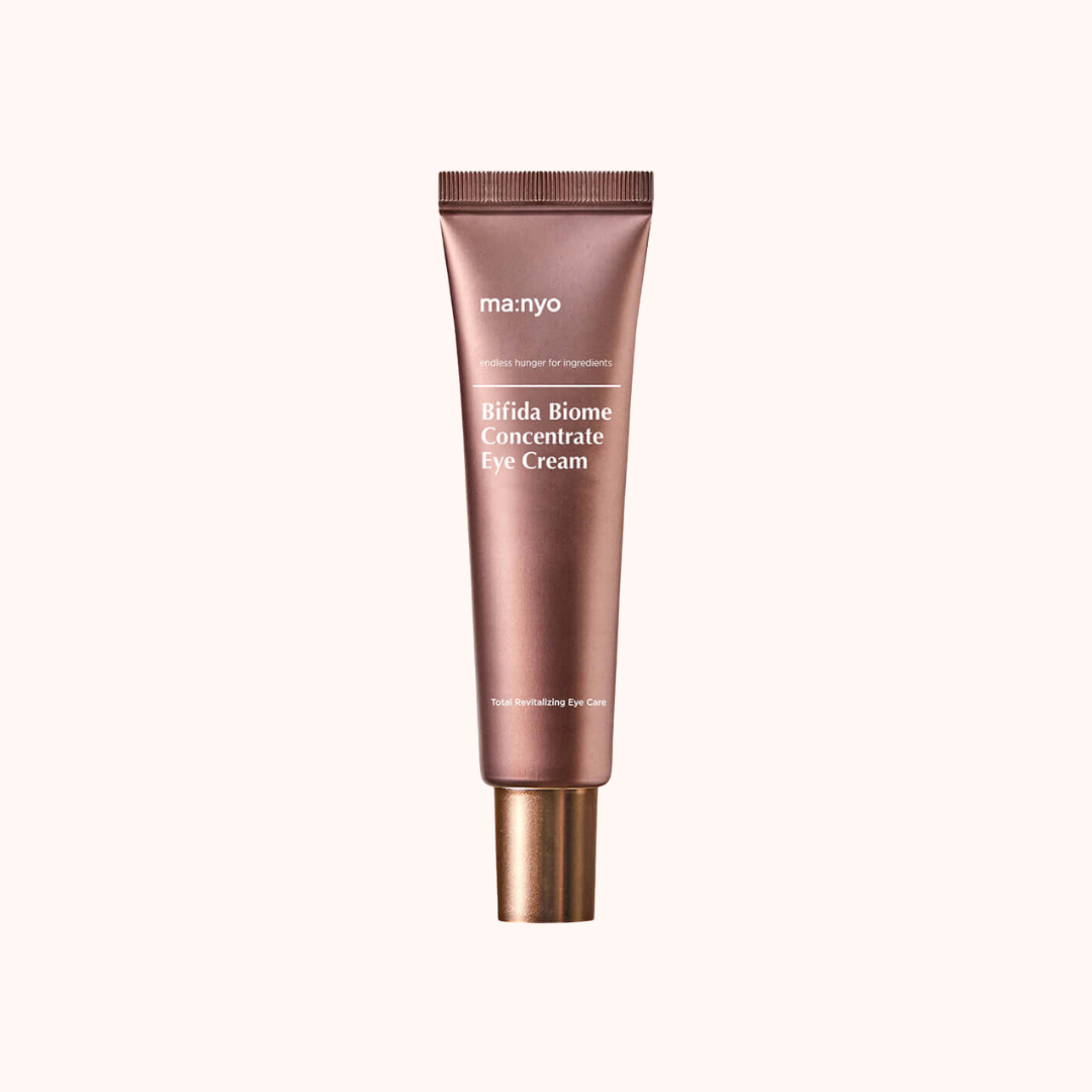 Tube of M:nyo Mirida Biome Concentrate Eye Cream on a white background