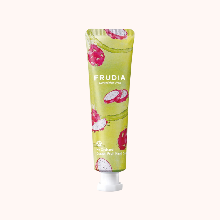 Frudia My Orchard hand cream tube with dragon fruit print, 30ml.