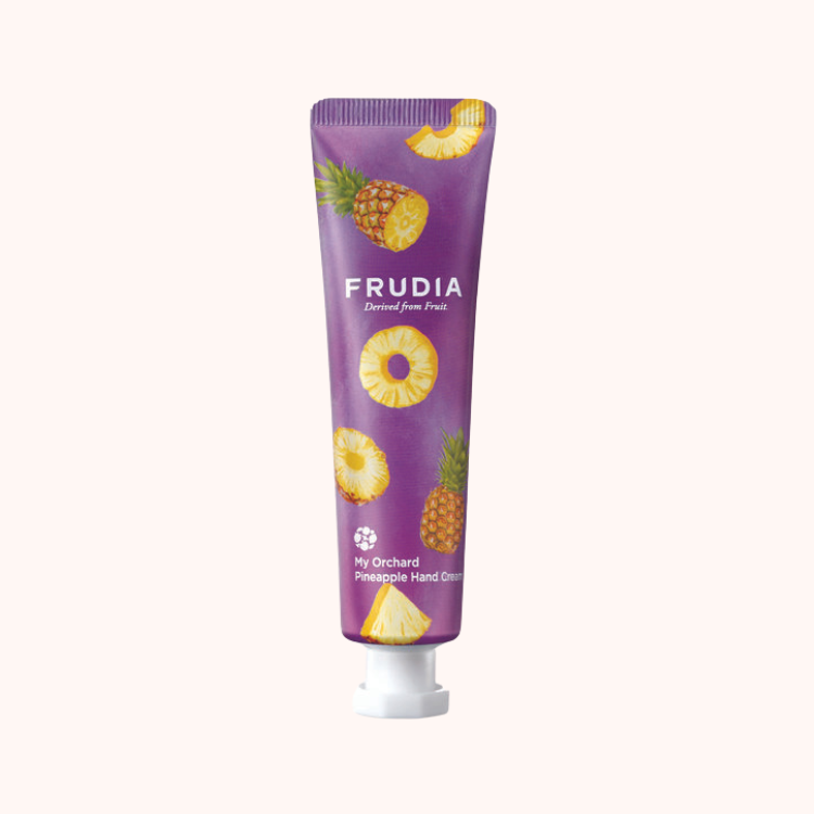 Frudia My Orchard Hand Cream Pineapple 30ml packaging tube with pineapple fruit images