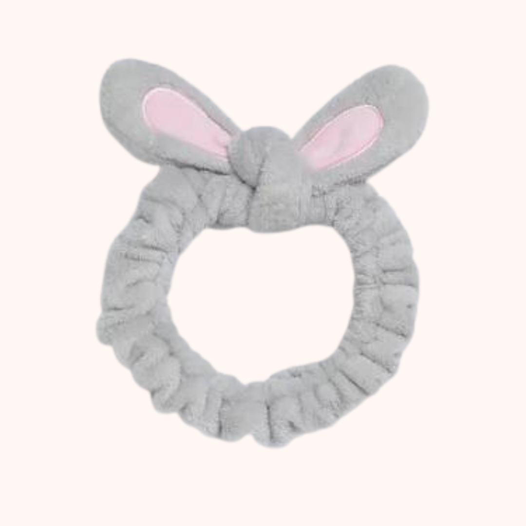 Bunny Ears Makeup Headband Grey/Pink - Kosmos Beauty Lab