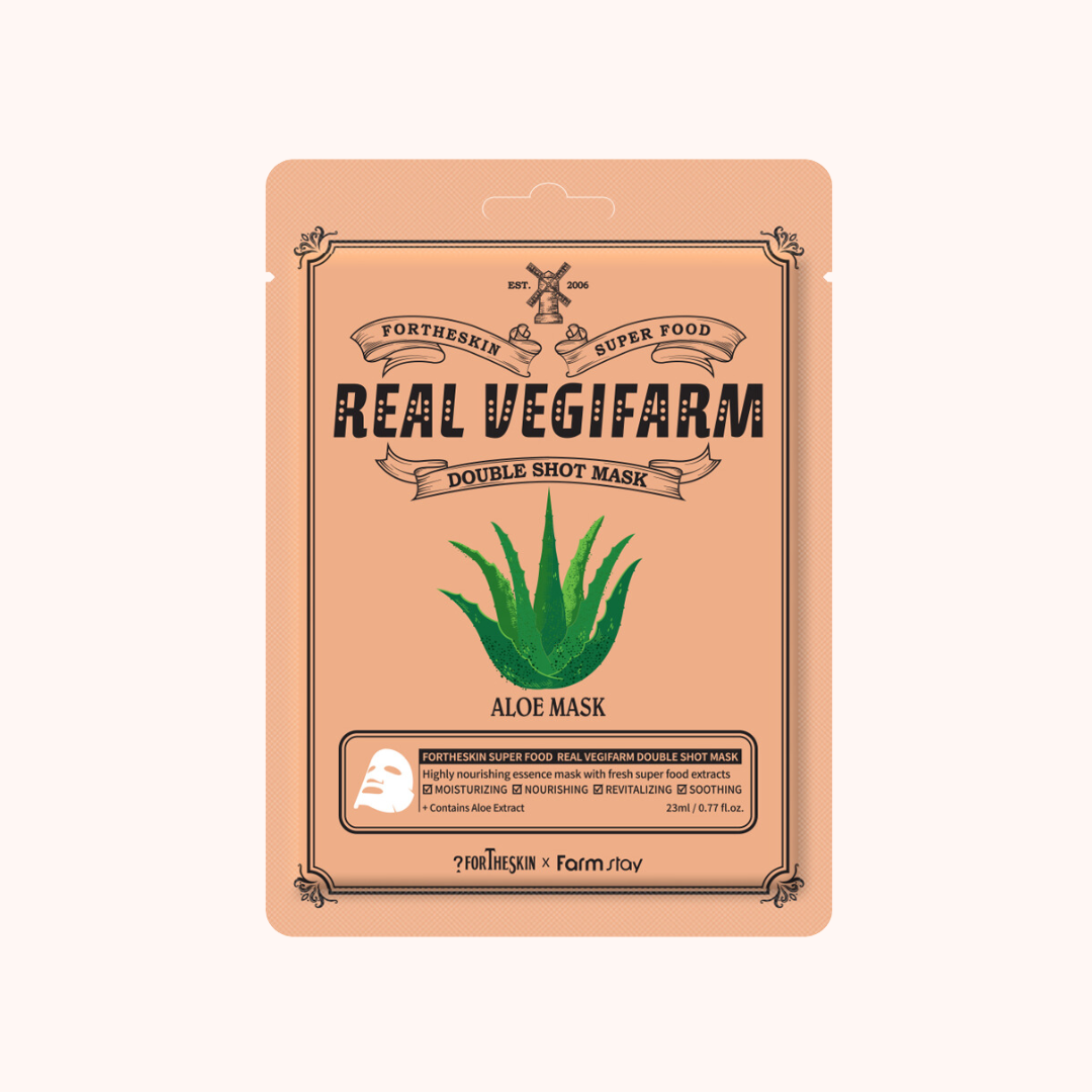 Fortheskin Super Food Real Vegifarm Double Shot Mask Aloe