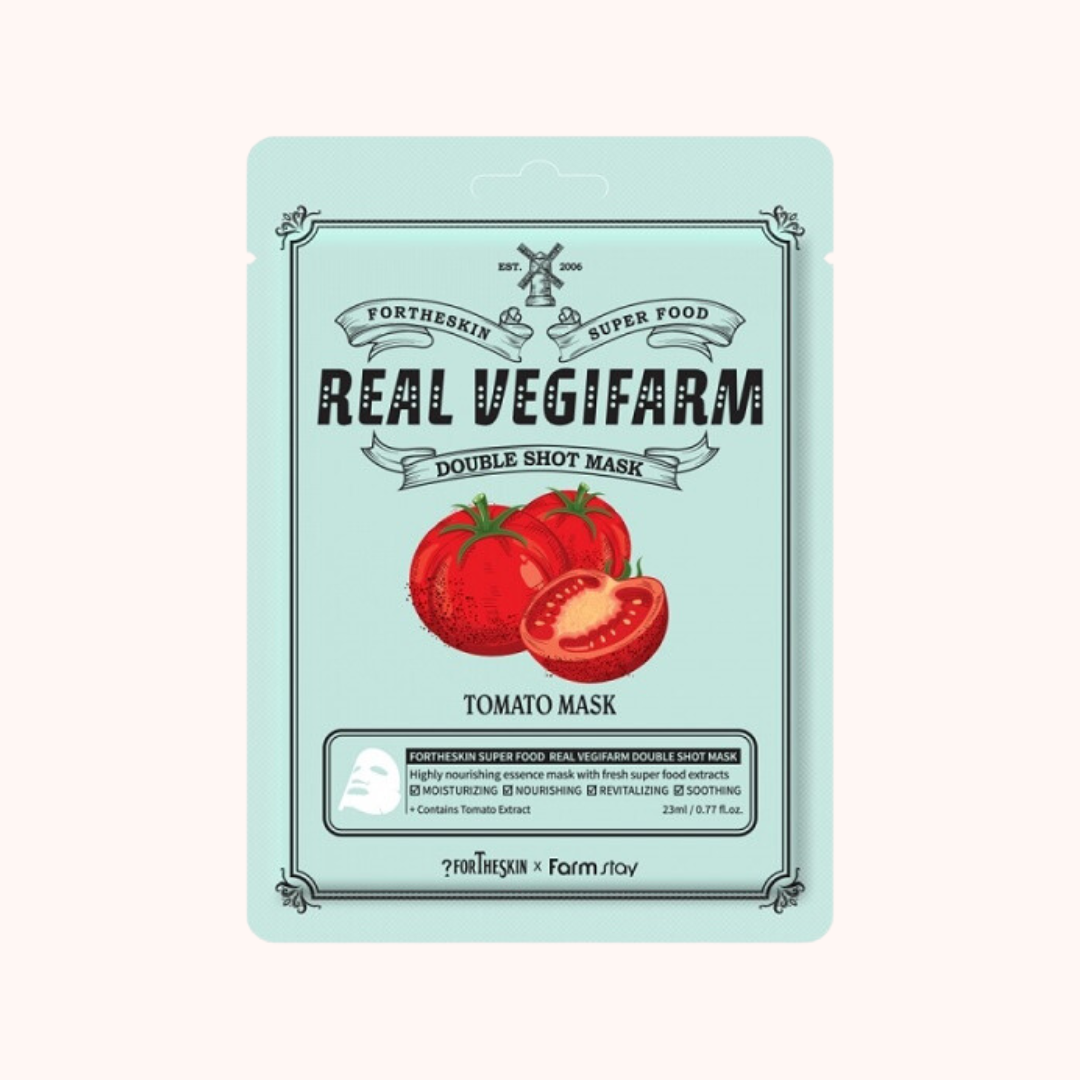 Fortheskin Super Food Real Vegifarm Double Shot Mask Tomato Тонизирующая маска с помидором