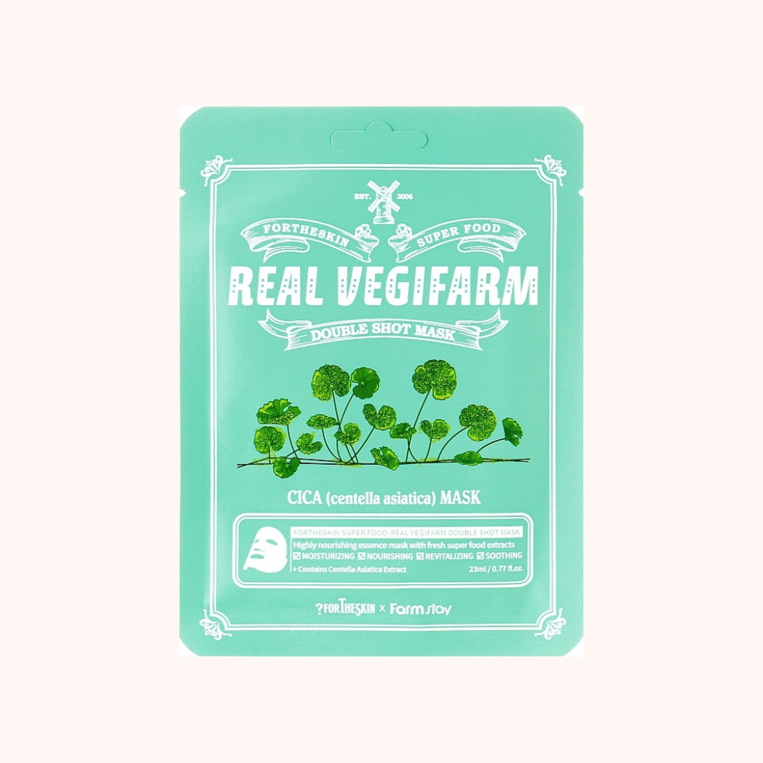 Fortheskin Super Food Real Vegifarm Double Shot Mask Cica