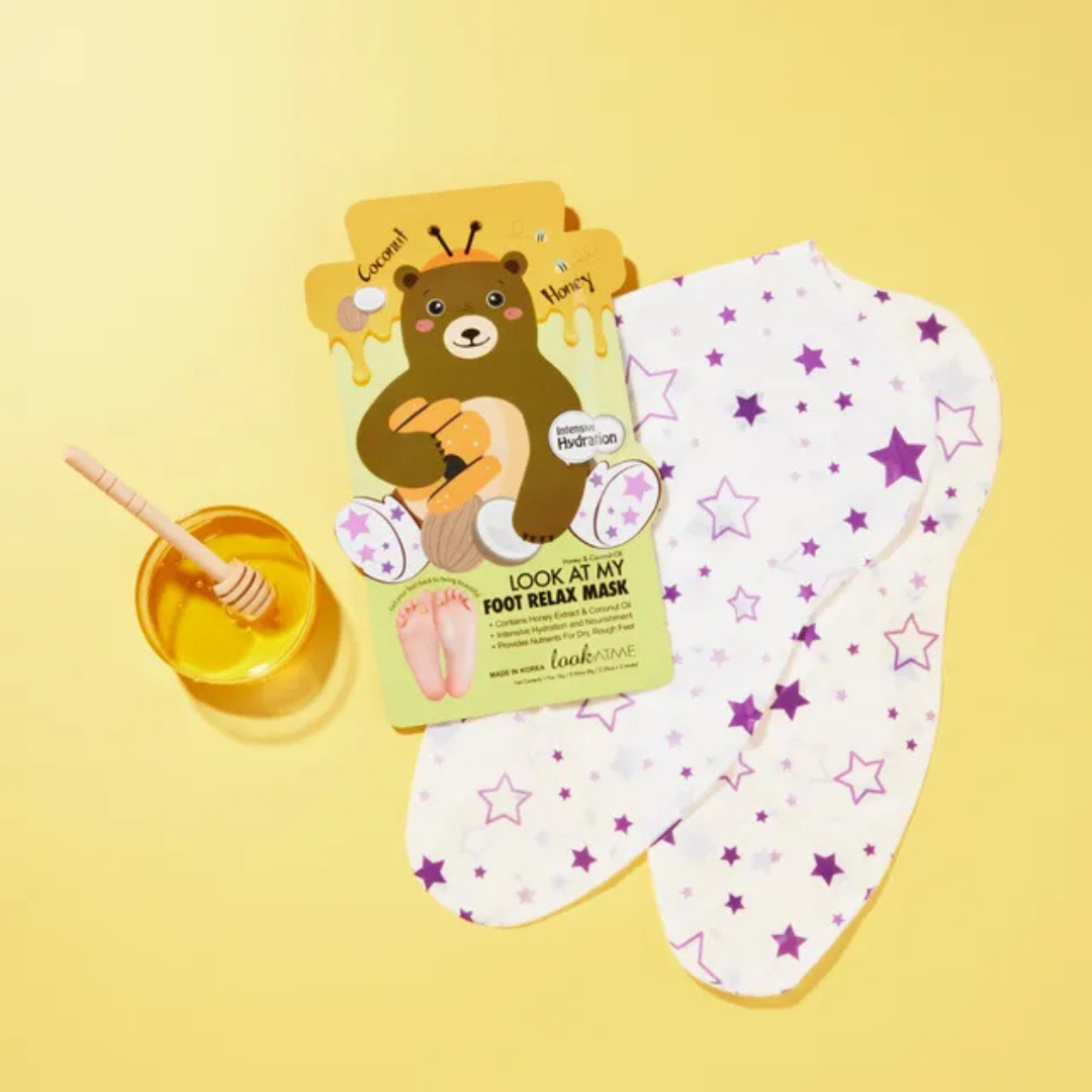 Look At Me Look At My Foot Relax Mask Bear 1 pair