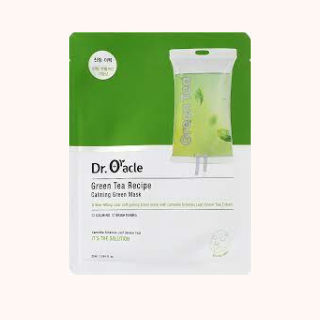 Dr.Oracle Green Tea Recipe Calming Green Mask 25ml Успокаивающая  тканевая маска с экстрактом зеленого чая