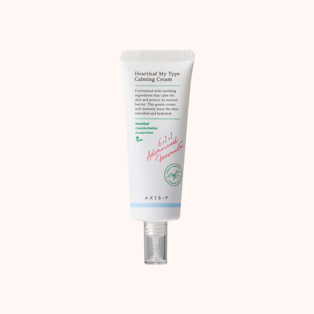 Tube of AXIS-Y Heartleaf My Type Calming Cream on a white background