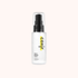 White serum bottle with black cap and &