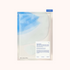 Skincare mask packaging with blue and white design on a white background