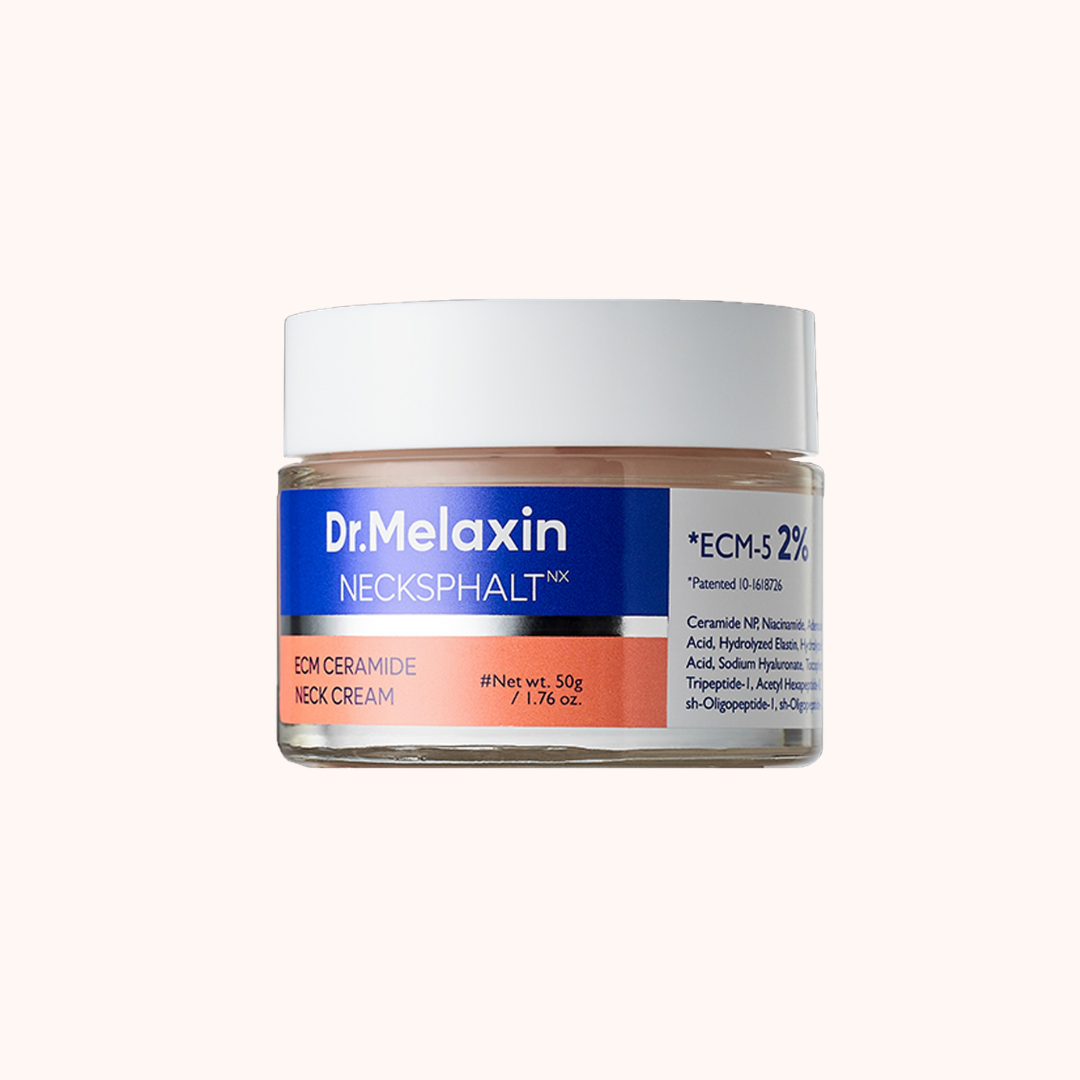 Dr. Melaxin neck cream jar on a white background