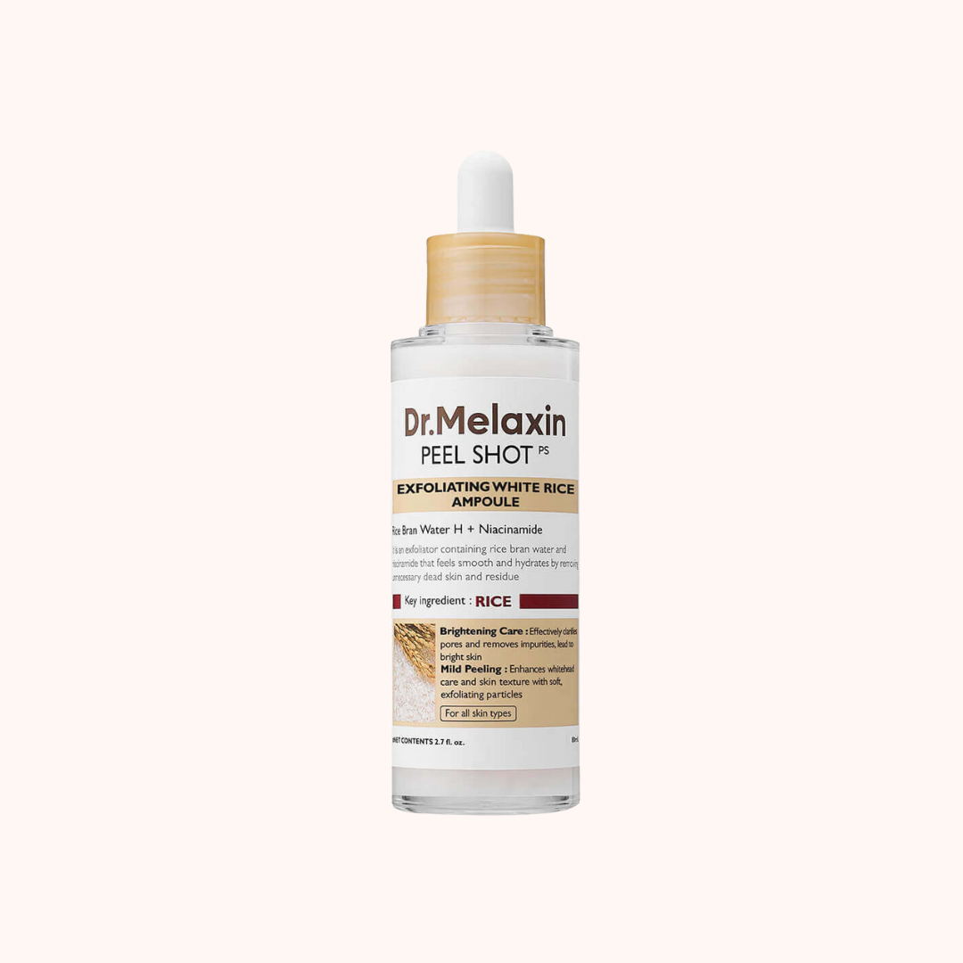 Dr. Melaxin peel shot skincare product on a white background