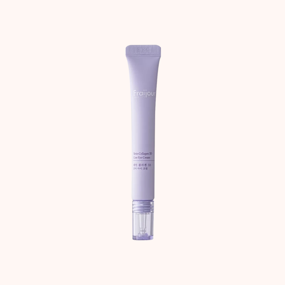 Purple skincare tube on a white background