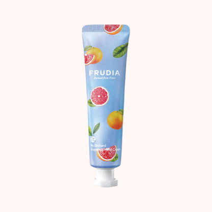 Frudia skincare product tube on a white background