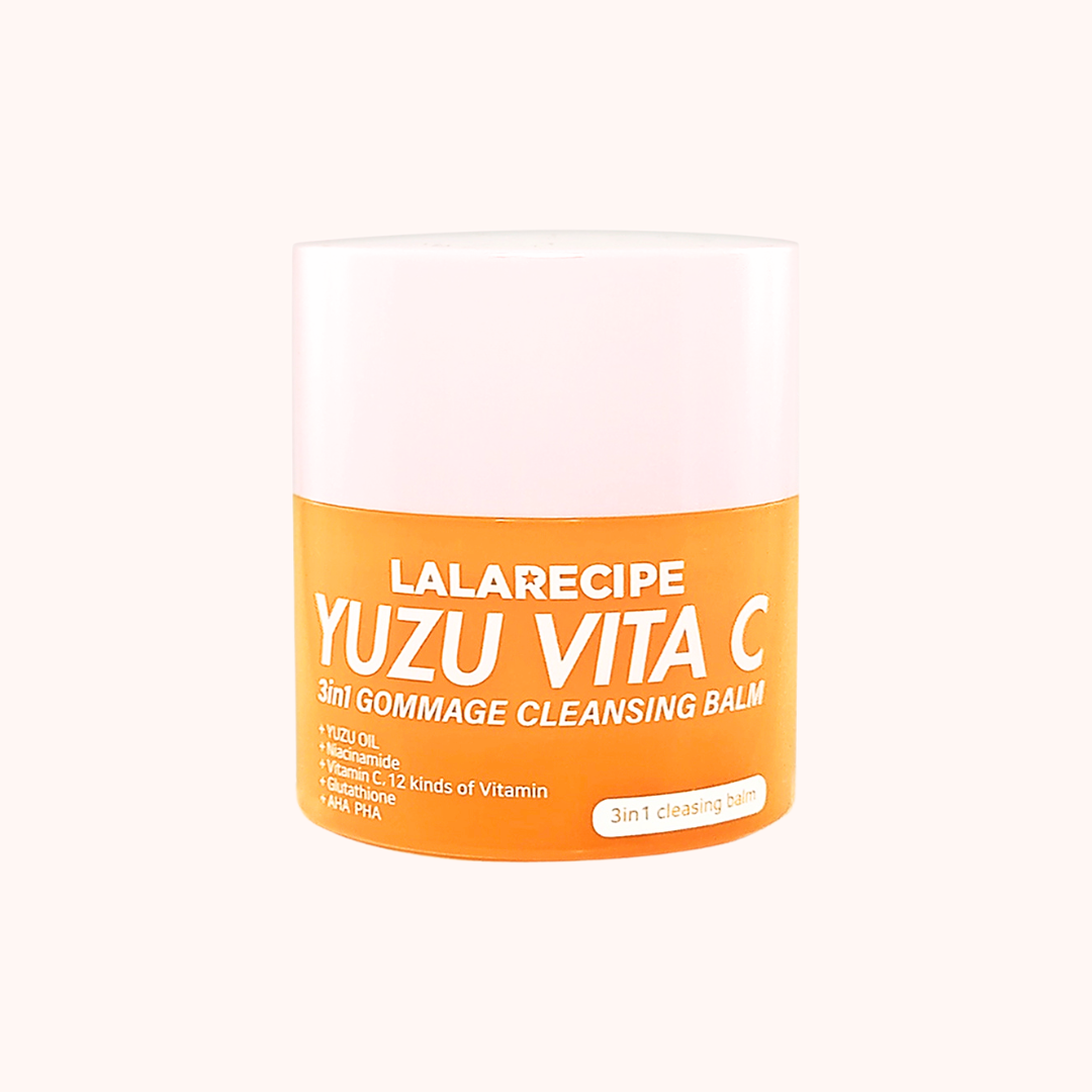 Lalarecipe Yuzu Vita C cleansing balm jar on a white background