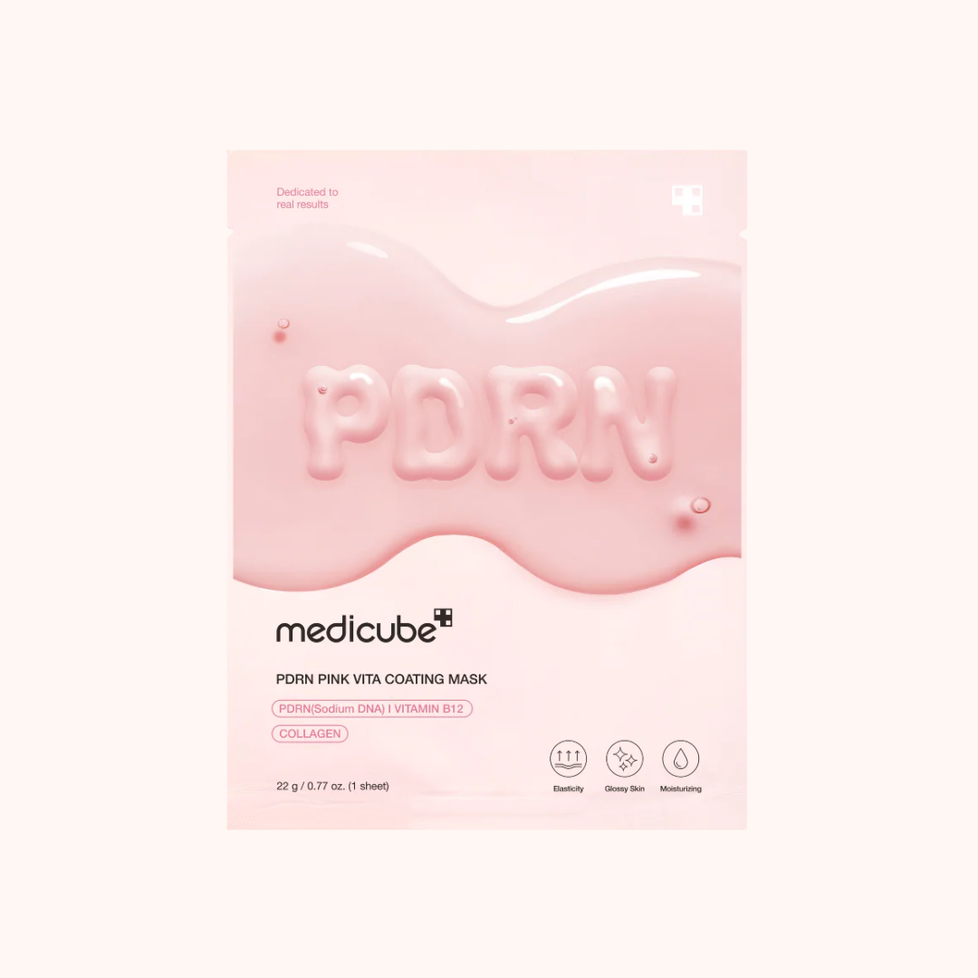 Pink mask packaging with &