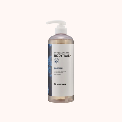 Mizon body wash bottle with pump on a white background