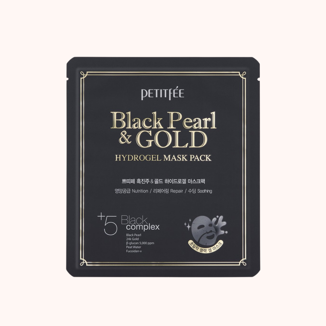 Petitfee Black Pearl &amp; Gold Hydrogel Face Mask