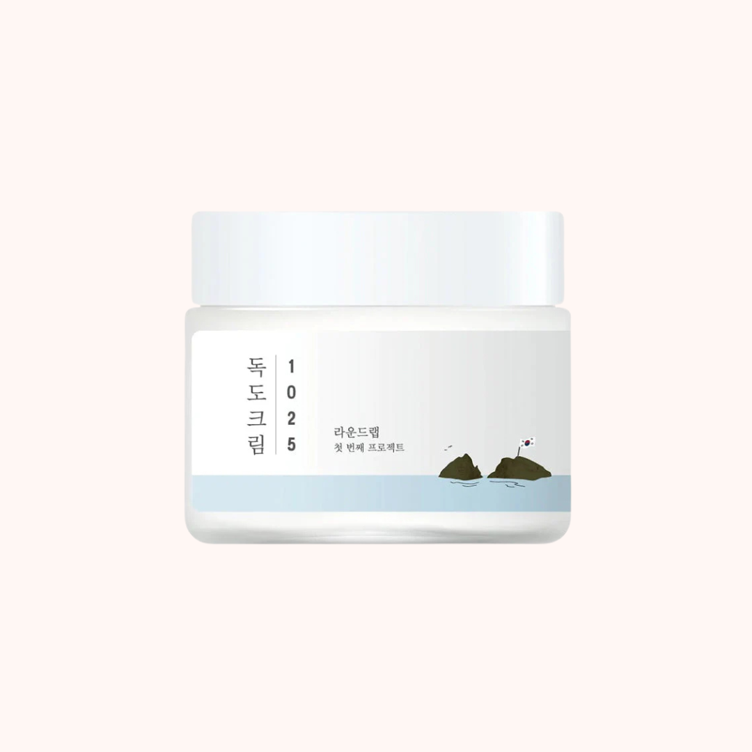 White jar with blue accents on a white background