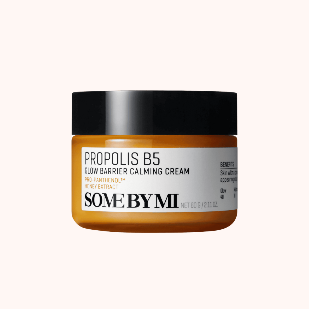 Jar of Propolis B5 Glow Barrier Calming Cream by SomeByMi on a white background