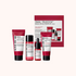 A collection of Some By Mi Snail Truecica Miracle Repair Starter Kit products including a gel cleanser, toner, serum, and cream, packaged in red and white containers.