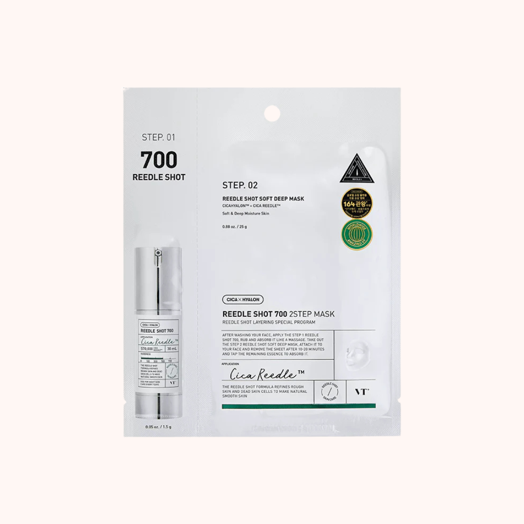 Lica Reedeel skincare product packaging with serum and mask on a white background