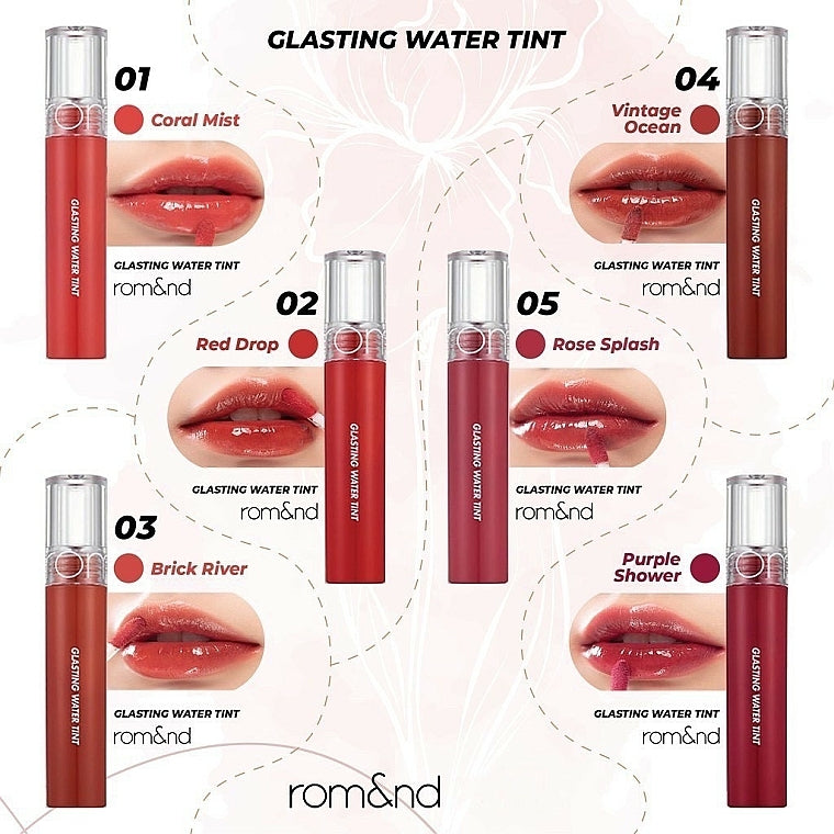 Rom&nd Glasting Water Tint I K-Beauty Europe I Shop Skincare Online -  Kosmos Beauty Lab