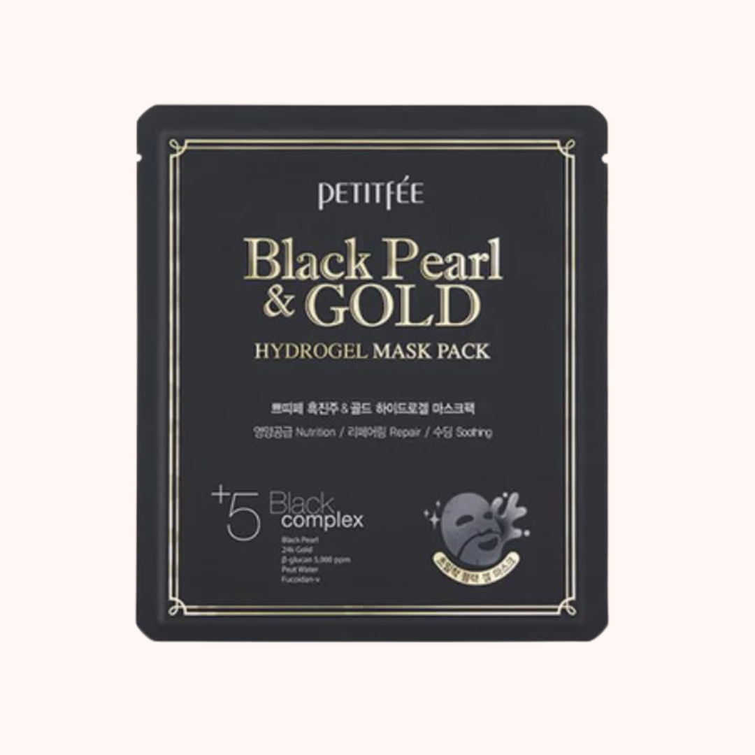 Petitfee Black Pearl &amp; Gold Hydrogel Face Mask