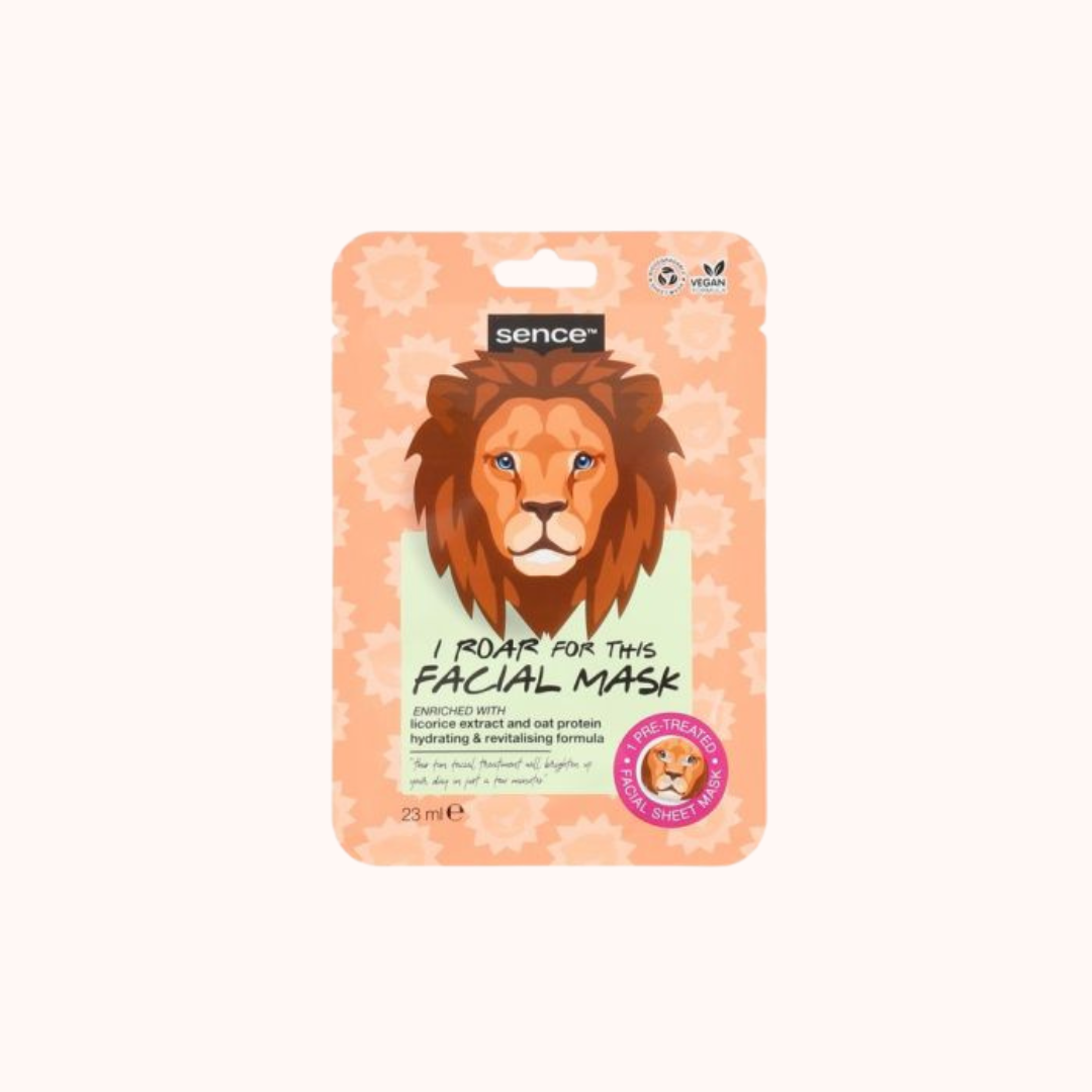 Sence Hydrating and Revitalising Sheet Mask Animal Lion 23ml