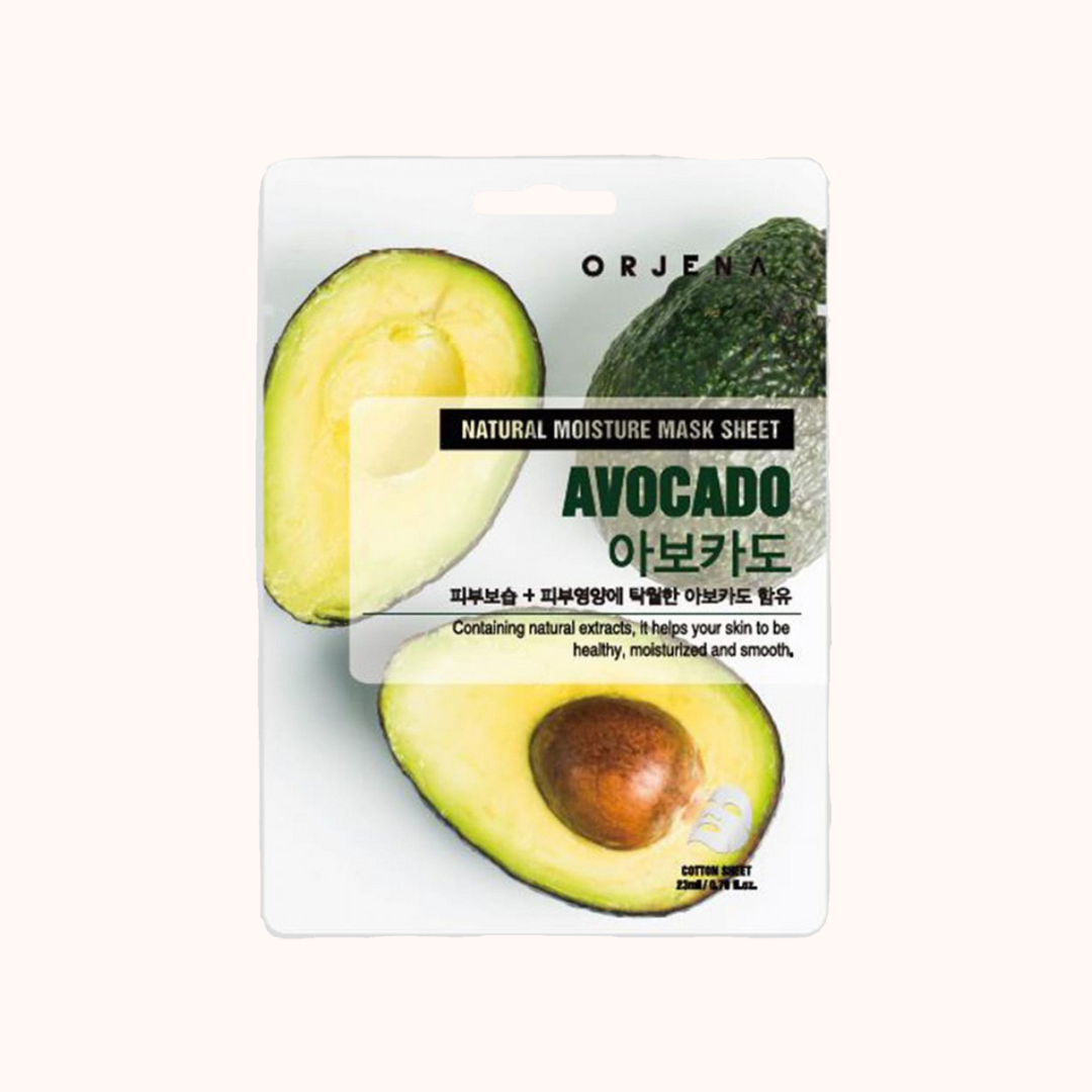 ORJENA Natural Moisture Avocado Тканевая маска для лица с авокадо 23мл