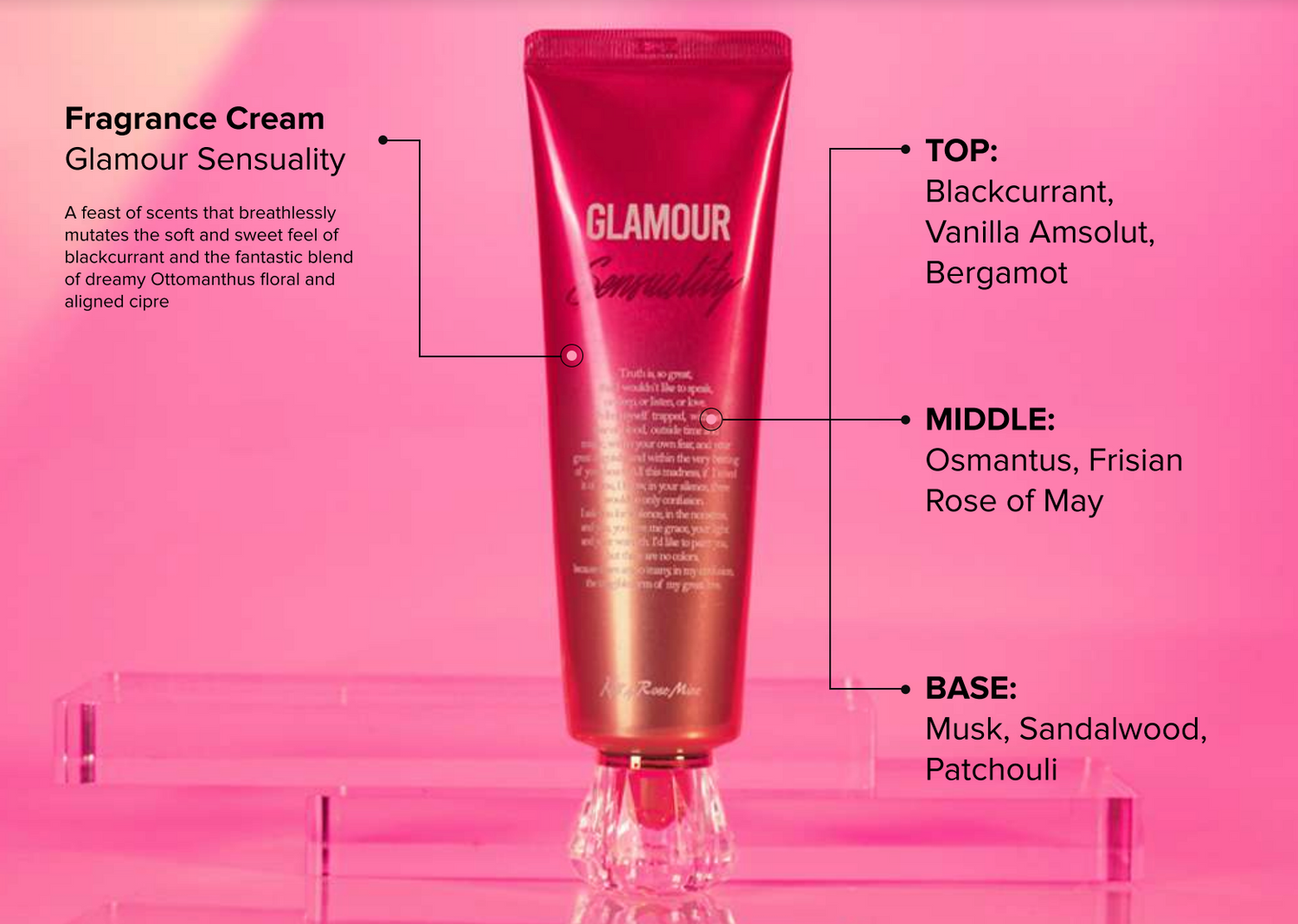 Kiss by Rosemine Fragrance Body Cream - Glamour Sensuality 140ml