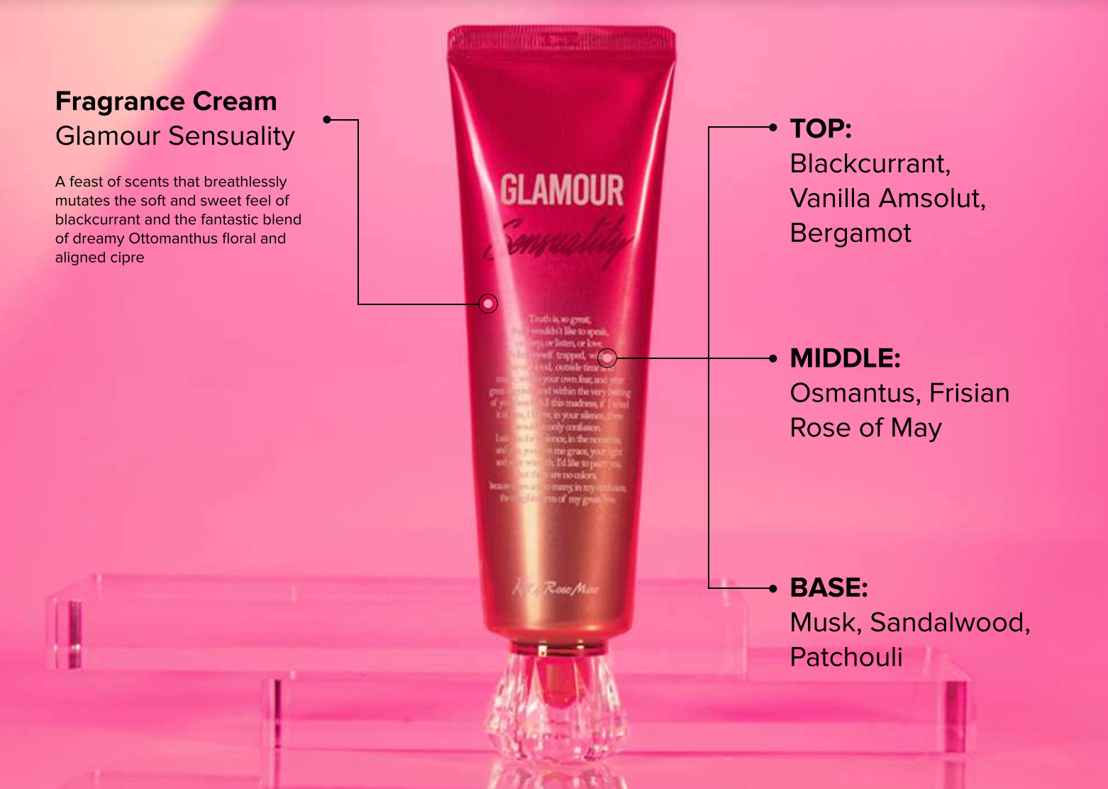 Kiss by Rosemine Fragrance Body Cream - Glamour Sensuality 140ml