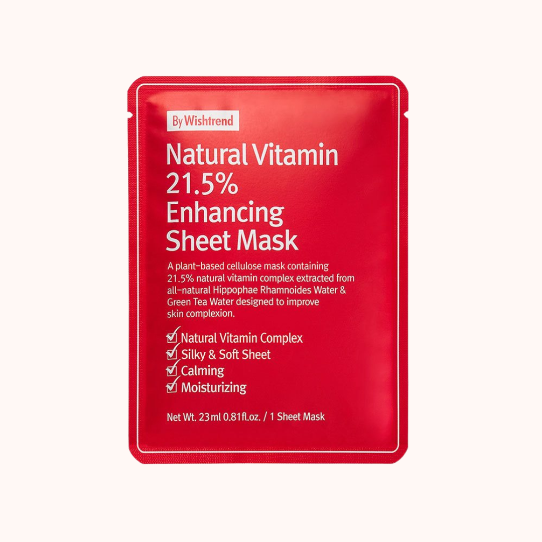 By Wishtrend Natural Vitamin C21.5% Enhancing Sheet Mask 23ml